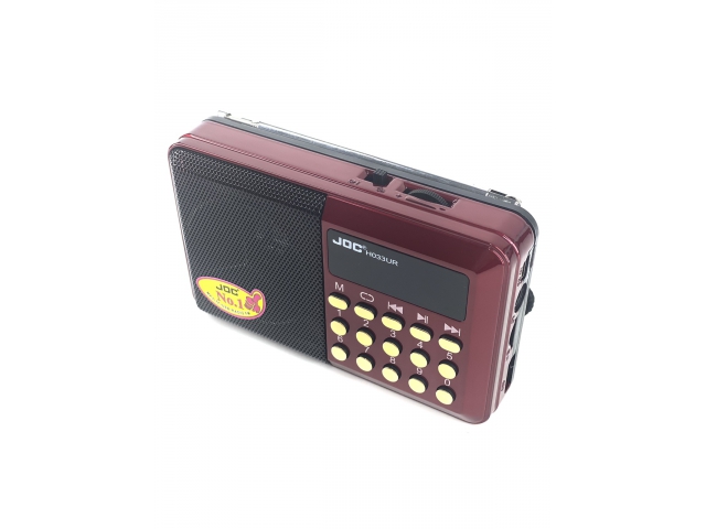 Prenosné digitálne rádio JOC H033U s MP3 prehrávačom - červené