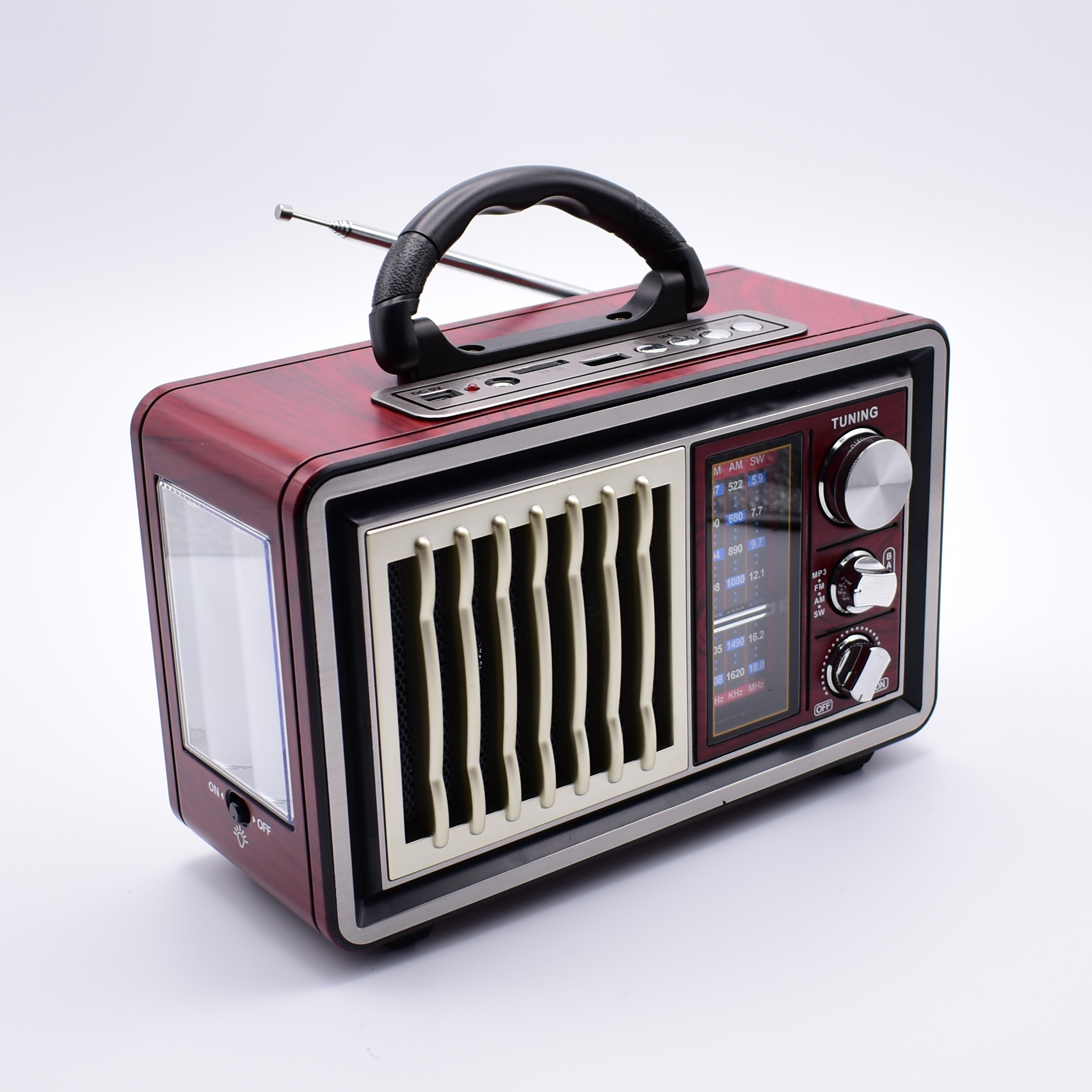 Prenosné rádio s MP3, TF / USB, FM, AM, SW, Svietidlo, MEIER M-153U