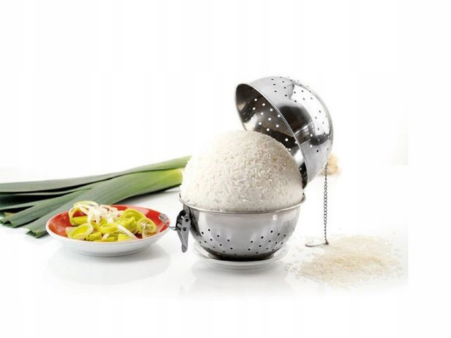 RYŽOVAR - Nerezová guľa na prípravu ryže